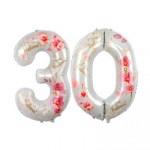 Фольгированный шар К40 «Орхидеи» цифры 30 с гелием арт.1207-3885