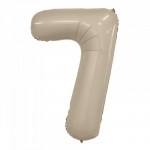 Фольгированный шар AG40 Slim Бежевый Крем Мистик, цифра 7 с гелием арт.221264