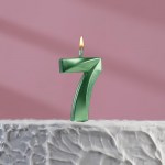 Свеча в торт «Зеленая» цифра 7 арт.5572741