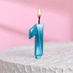 Свеча в торт «Бирюза» цифра 1 арт.5868