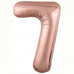 Фольгированный шар AG40 Slim Розовое золото цифра 7 с гелием арт.755518